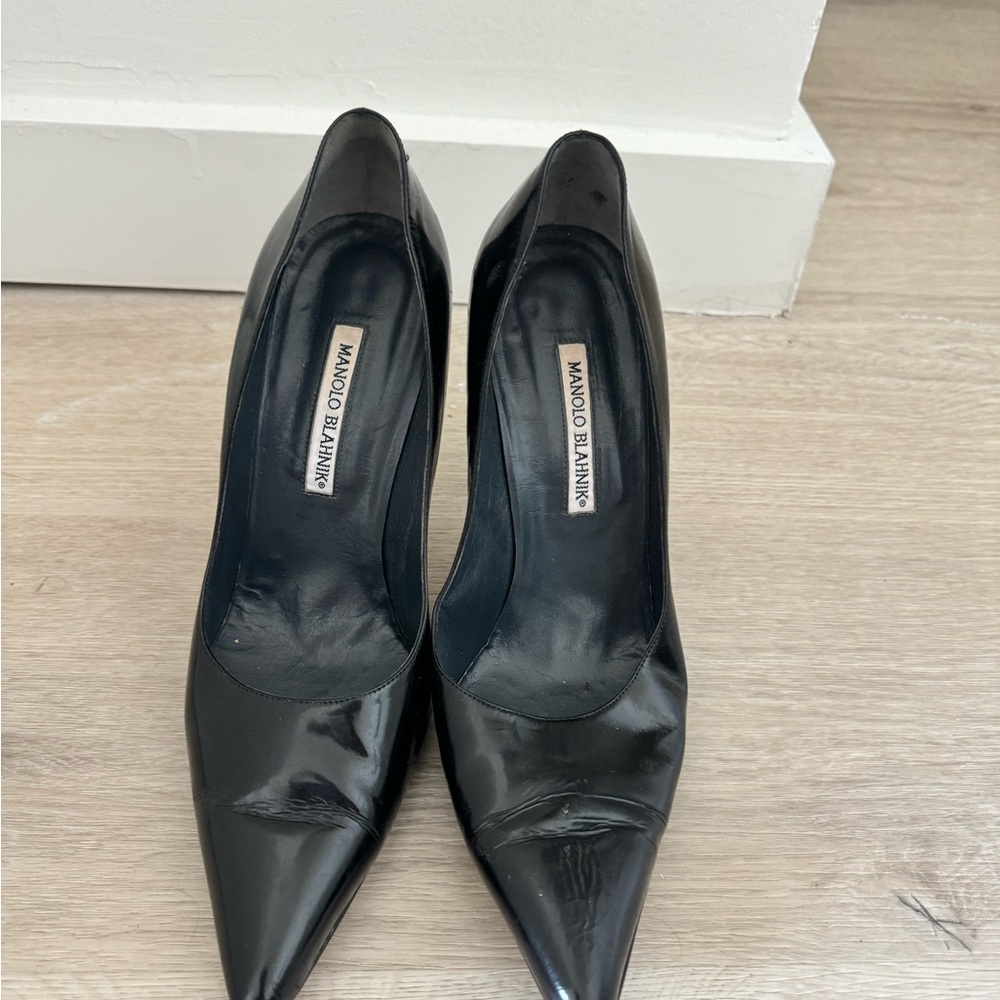 Manolo Blahnik Black Patent Leather Heels